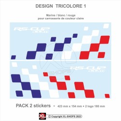 sticker ALPINE damiers tricolore