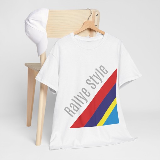 Fronte / Retro RALLYE STYLE T-shirt unisex uomo donna nei colori di Peugeot Sport Vintage