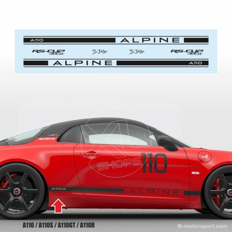 Alpine A110 sticker Sport side skirt sticker decals