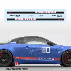 Kit autocollant bas de caisse bicolore pour Alpine A110