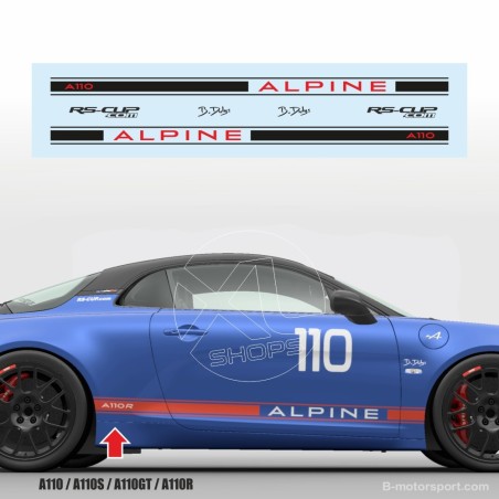 Alpine A110 sticker two-tone skirt sticker decals