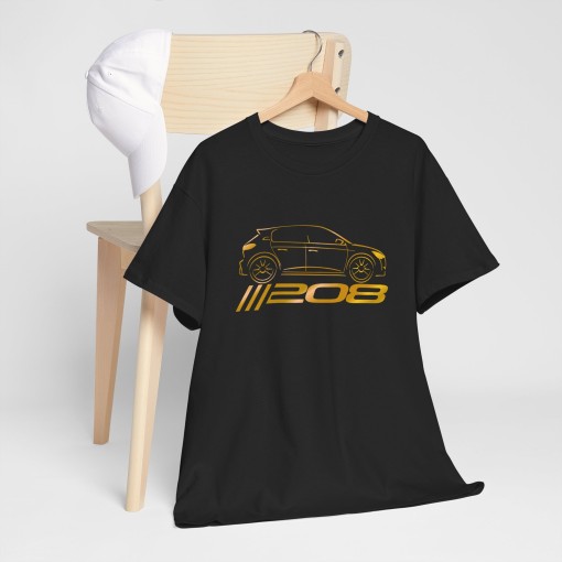 Silhouette 208 Rallye Unisex-T-Shirt Schwarz Golden für Herren und Damen