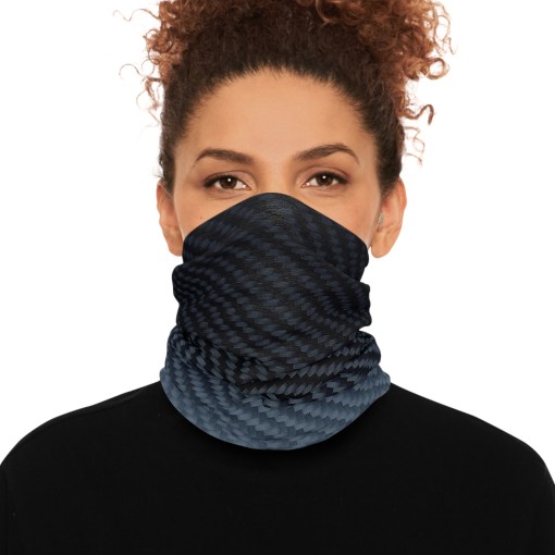 Carbon fiber-style neck warmer, racing-style tube scarf for car and motorcycle enthusiasts