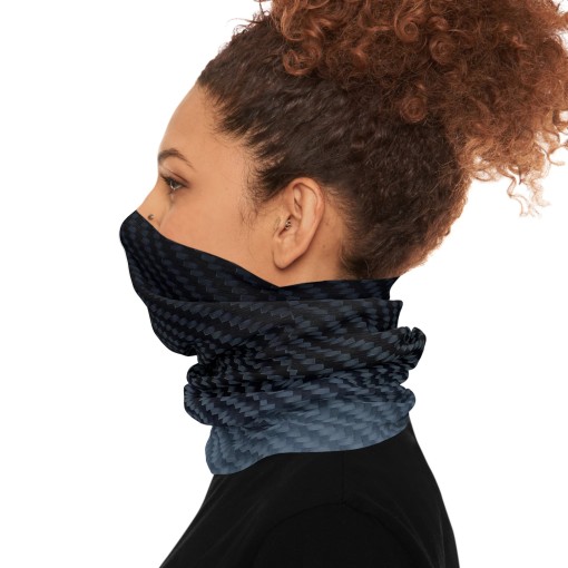 Carbon fiber-style neck warmer, racing-style tube scarf for car and motorcycle enthusiasts