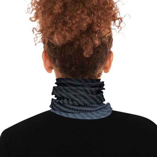 Carbon fiber-style neck warmer, racing-style tube scarf for car and motorcycle enthusiasts