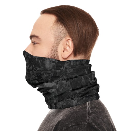 Forged Carbon fiber-style neck warmer, racing-style tube scarf for car and motorcycle enthusiasts