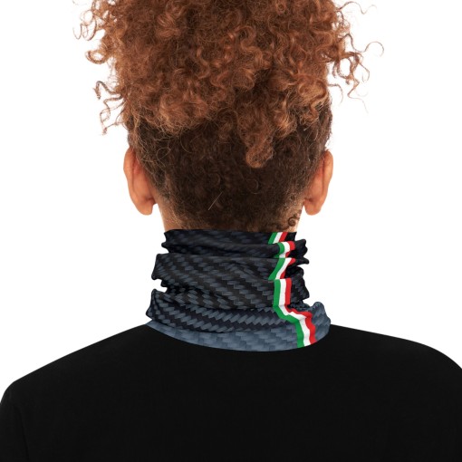 ITALIA Carbon fiber-style neck warmer, racing-style tube scarf for car and motorcycle enthusiasts