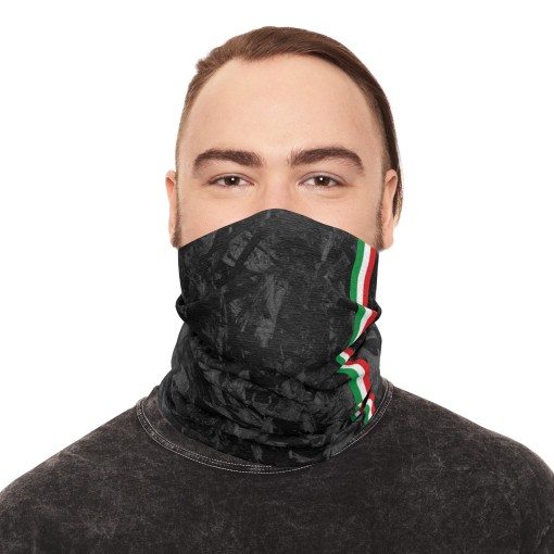 ITALIA Forged Carbon fiber-style neck warmer, racing-style tube scarf for car and motorcycle enthusiasts