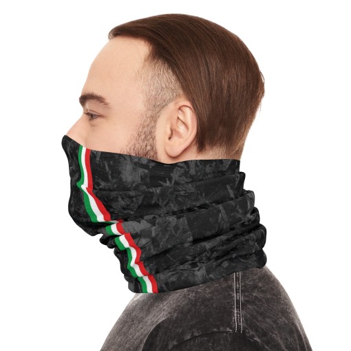 ITALIA Forged Carbon fiber-style neck warmer, racing-style tube scarf for car and motorcycle enthusiasts