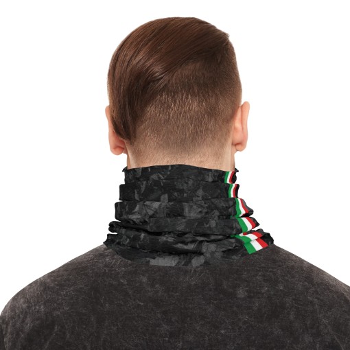 ITALIA Forged Carbon fiber-style neck warmer, racing-style tube scarf for car and motorcycle enthusiasts