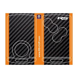 Sticker for 4 buttons Key ALPINE A110 CARBON look and orange stripes