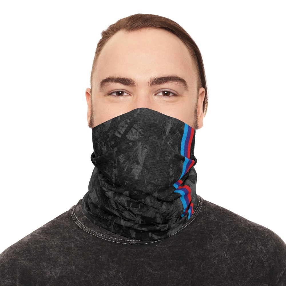 M-Power Forged Carbon fiber-style neck warmer, racing-style tube scarf for BMW enthusiasts