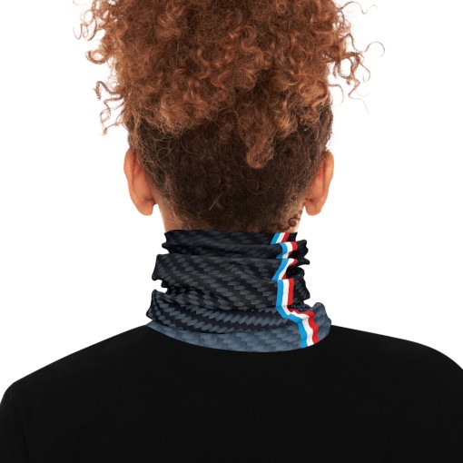 FRANCE Carbon fiber-style neck warmer, racing-style tube scarf for car and motorcycle enthusiasts