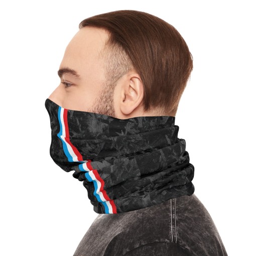 FRANCE Forged Carbon fiber-style neck warmer, racing-style tube scarf for car and motorcycle enthusiasts