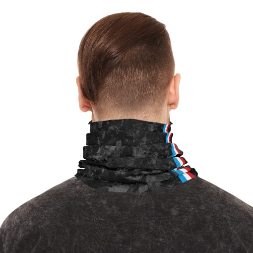 FRANCE Forged Carbon fiber-style neck warmer, racing-style tube scarf for car and motorcycle enthusiasts