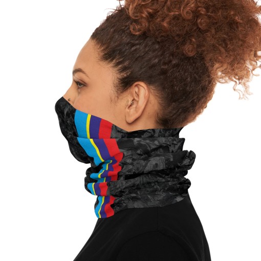 Forged Carbon fiber-style neck warmer, racing-style tube scarf for PEUGEOT SPORT RALLYE VINTAGE enthusiasts