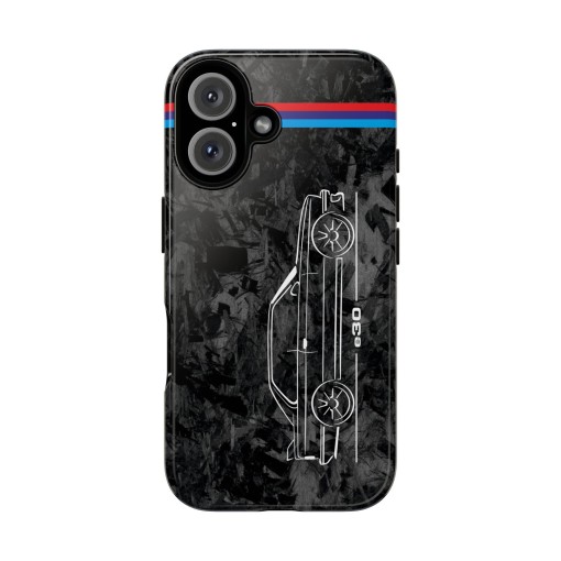 Cover per telefono silhouette BMW M3 E30 per iPhone 16 / 16 PRO / 16 Plus / 16 PRO MAX