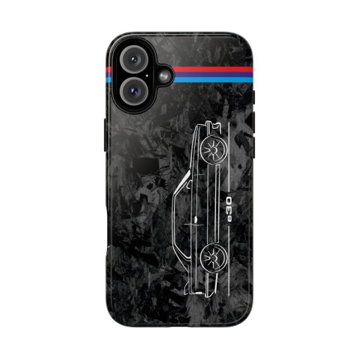 Cover per telefono silhouette BMW M3 E30 per iPhone 16 / 16 Pro / 16 Plus / 16 Pro Max