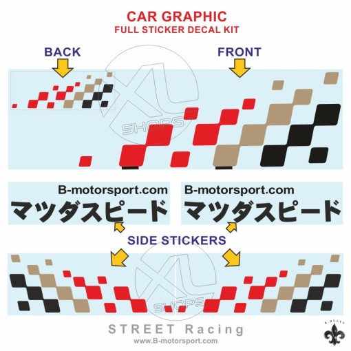 STREET RACING - Kit grafico completo per tutti i modelli Mazda