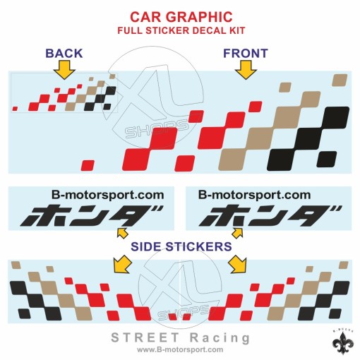 STREET RACING - Kit grafico completo per tutti i modelli HONDA