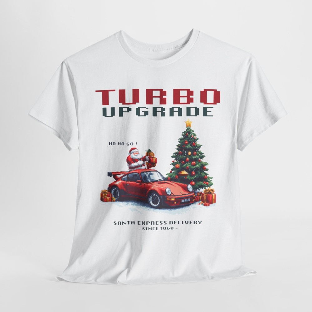 PIXEL ART T-Shirt Weihnachtsgeschenk TURBO UPGRADE mit dem Weihnachtsmann und seinem 911 Unisex T-Shirt