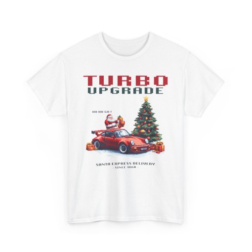 PIXEL ART T-Shirt Weihnachtsgeschenk TURBO UPGRADE mit dem Weihnachtsmann und seinem 911 Unisex T-Shirt