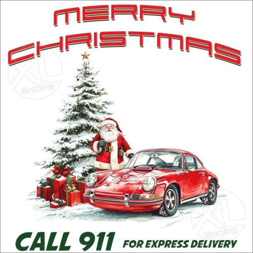 MERRY CHRISTMAS Christmas gift T-shirt with Santa Claus and his 911 Unisex T-shirt