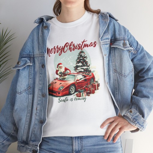 MERRY CHRISTMAS T-Shirt regalo di Natale con Babbo Natale e la sua F40 T-Shirt unisex