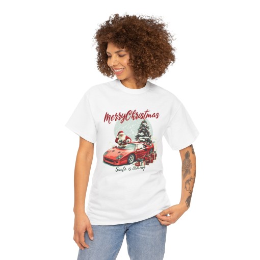 MERRY CHRISTMAS T-Shirt regalo di Natale con Babbo Natale e la sua F40 T-Shirt unisex