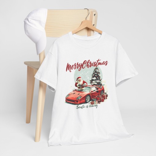 MERRY CHRISTMAS T-Shirt regalo di Natale con Babbo Natale e la sua F40 T-Shirt unisex