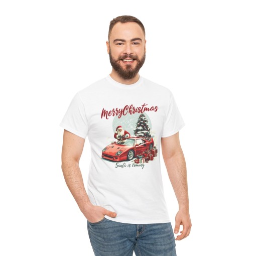 MERRY CHRISTMAS T-Shirt regalo di Natale con Babbo Natale e la sua F40 T-Shirt unisex