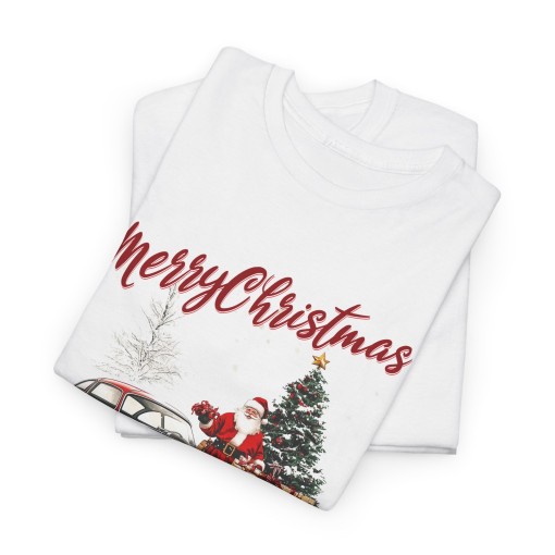 MERRY CHRISTMAS T-Shirt regalo di Natale con Babbo Natale e la sua MERCEDES 300 SL T-Shirt unisex