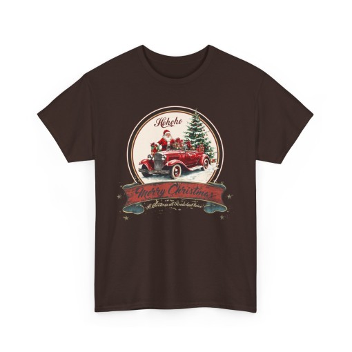 MERRY CHRISTMAS T-Shirt regalo di Natale con Babbo Natale e la sua Ford T Hot Rod T-Shirt unisex