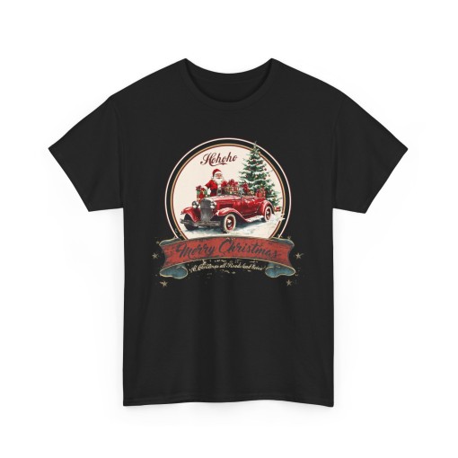 MERRY CHRISTMAS T-Shirt Weihnachtsgeschenk mit dem Weihnachtsmann und seinem Ford T Hot Rod Unisex T-Shirt