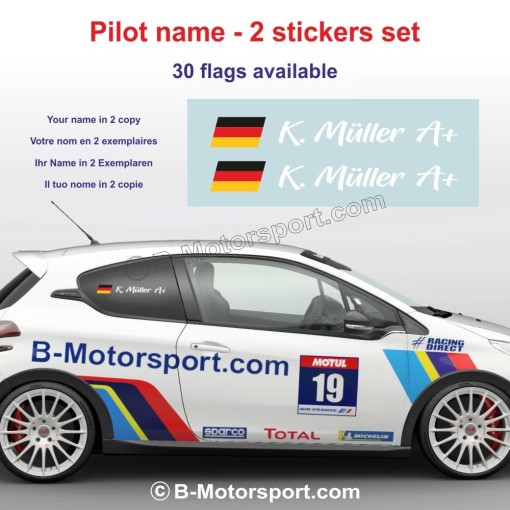 Sticker with driver or co-driver name in 2 copies - Type 6