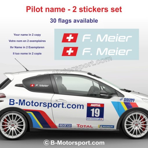 Sticker with driver or co-driver name in 2 copies - Type 4