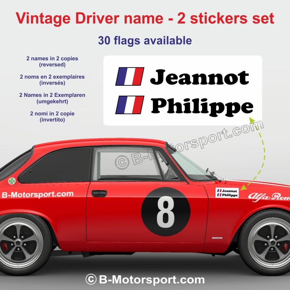 Vintage sticker with pilot and co-pilot names in 2 copies - Type C
