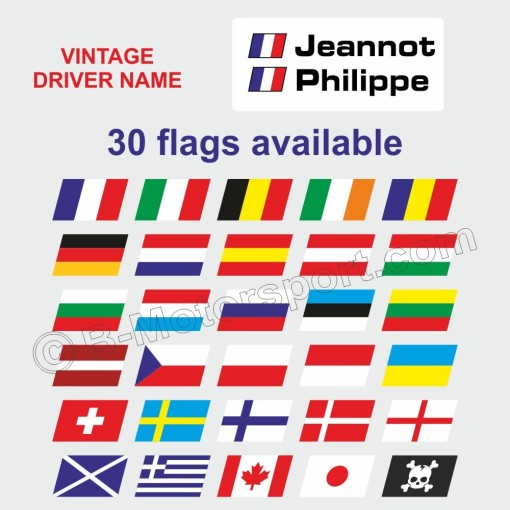 Autocollant vintage nom pilote et copilote en 2 exemplaires - Type A