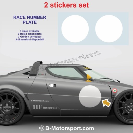 Rally Round Race Number Plate Sticker in 2 Copies