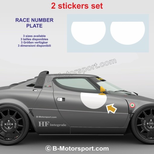 Rally Race Number Plate Sticker in 2 Copies