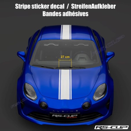 Triple stripe wide 27 cm sticker decal for ALPINE A110