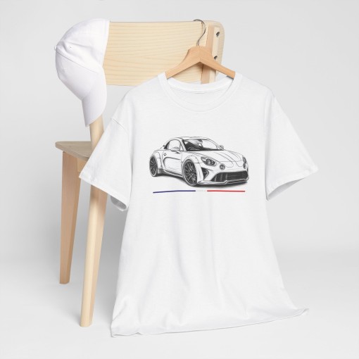 SPORTIVE A110 designer style Tshirt homme avec une ALPINE A110