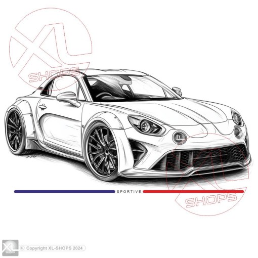 Sportive A110 designer style Maglietta uomo con ALPINE A110