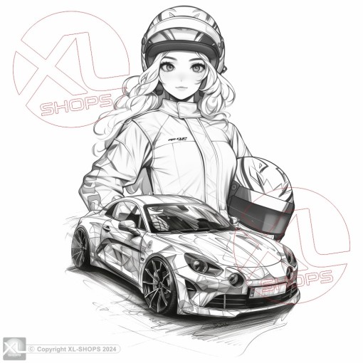 A110 MANGA Men Tshirt with ALPINE A110