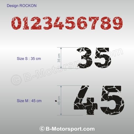 Racing number sticker in 2 copies - RockOn look