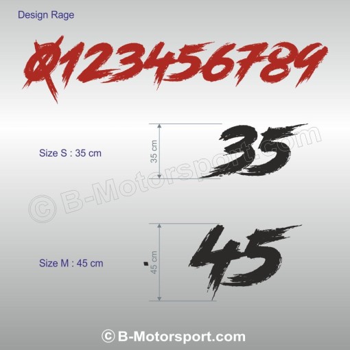 Autocollant Numéro de course en 2 exemplaires - Look Rage