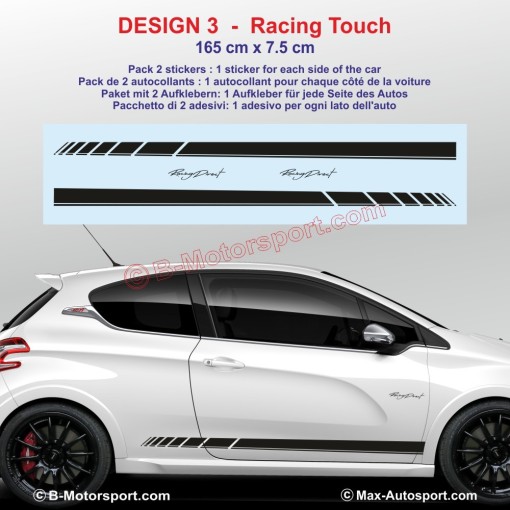 9 DESIGNS side skirt sticker decals for PEUGEOT 208