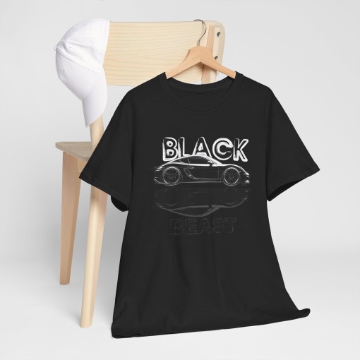 BLACK BEAST with Porsche CAYMAN men Tshirt