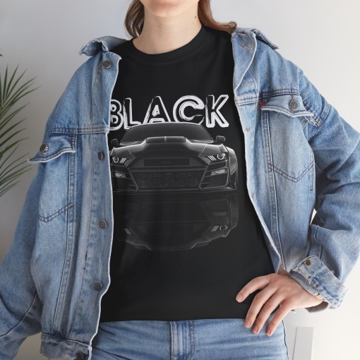 BLACK BEAST with Ford MUSTANG men Tshirt