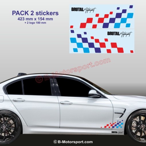 BMW M-Power sticker chequered flag